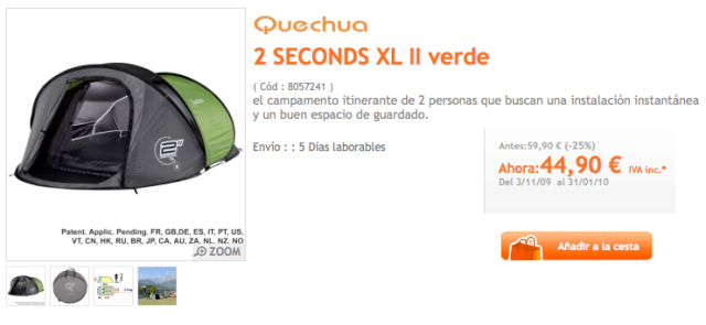 Tienda de campaña Quechua 2 SECONDS XL II Verde en Decathlon España